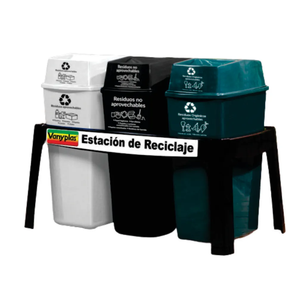 Estación de reciclaje sin fondo